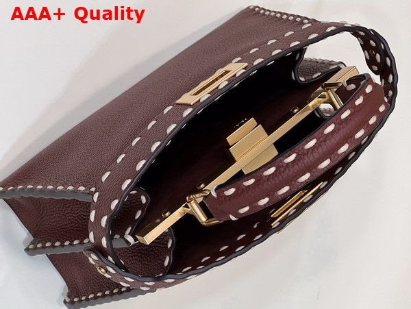 Fendi Peekaboo Iseeu Small Dark Red Selleria Bag Replica