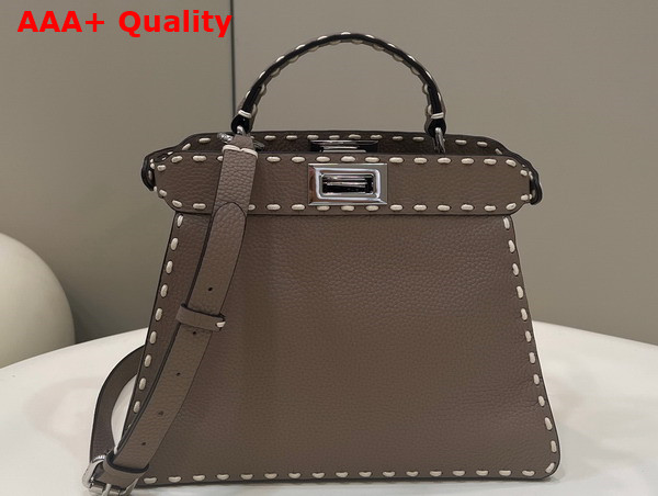 Fendi Peekaboo Iseeu Small Dove Gray Selleria Bag Replica