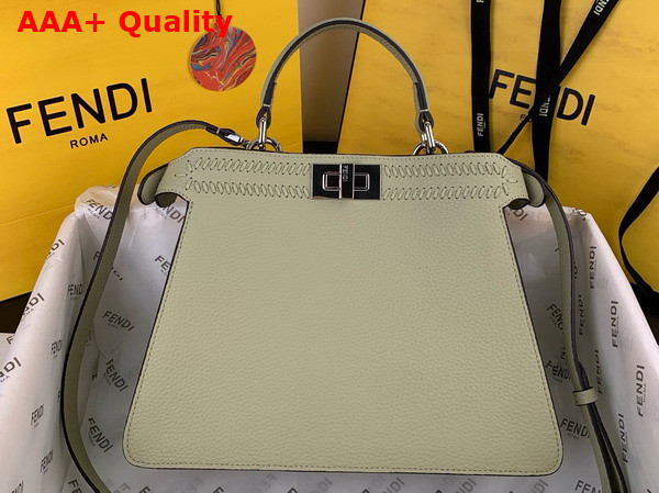 Fendi Peekaboo Iseeu Small Sage Green Leather Bag with FF Interlacing Replica