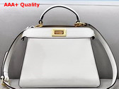Fendi Peekaboo Iseeu Small White Leather Bag Replica