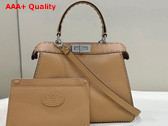 Fendi Peekaboo Medium Beige Selleria Bag Replica