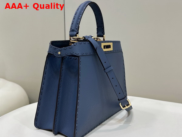 Fendi Peekaboo Medium Blue Selleria Bag Replica