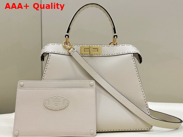 Fendi Peekaboo Medium White Selleria Bag Replica