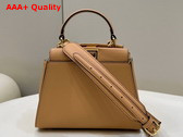 Fendi Peekaboo Mini Bag in Beige Leather Replica