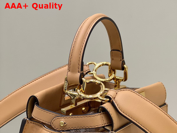 Fendi Peekaboo Mini Bag in Beige Leather Replica