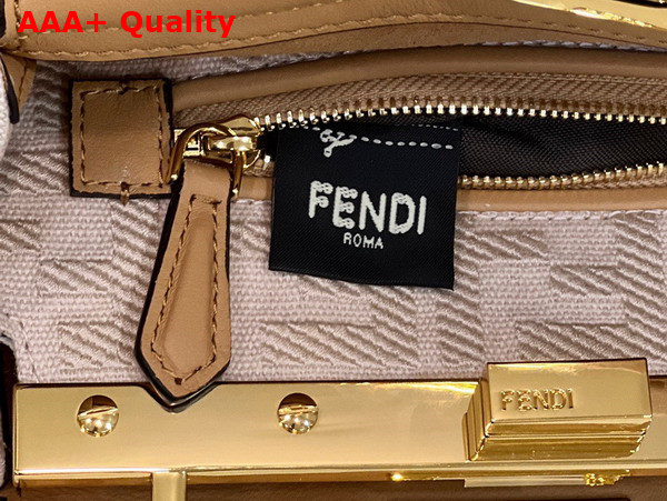 Fendi Peekaboo Mini Bag in Beige Leather Replica