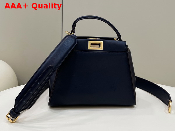 Fendi Peekaboo Mini Bag in Blue Leather Replica
