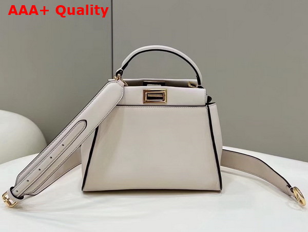 Fendi Peekaboo Mini Bag in White Leather Replica