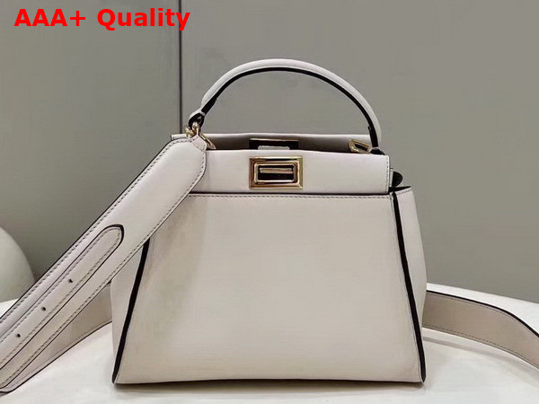 Fendi Peekaboo Mini Bag in White Leather Replica