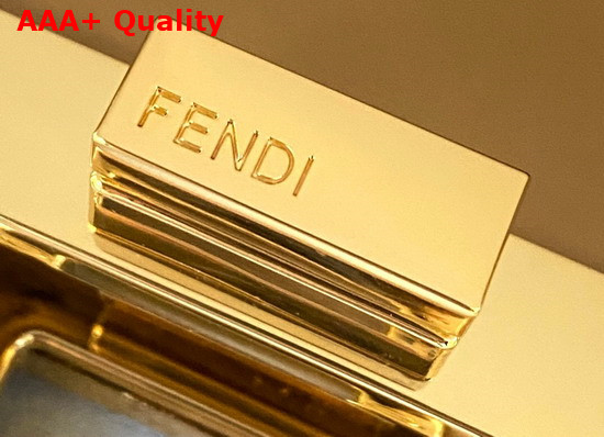 Fendi Peekaboo Mini Beige Braided Leather Bag Replica