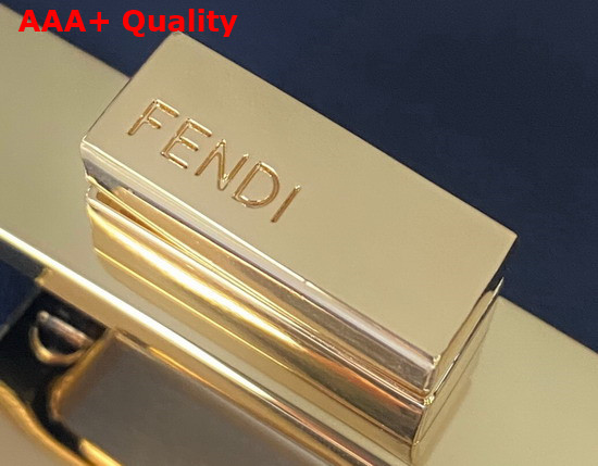Fendi Peekaboo Mini Blue Braided Leather Bag Replica