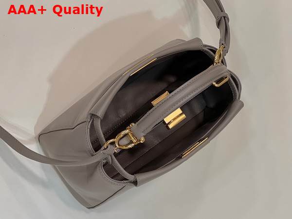 Fendi Peekaboo Mini Dove Gray Nappa Leather Bag Replica