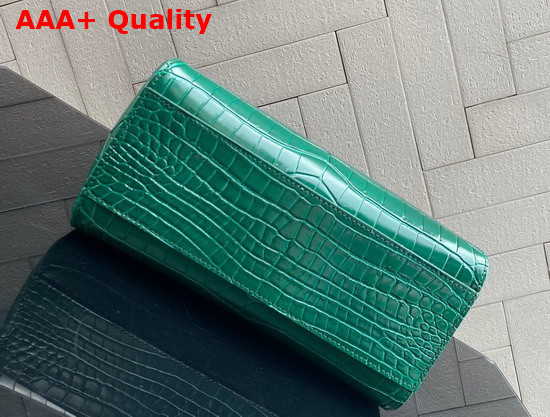 Fendi Peekaboo Mini Green Crocodile Handbag Replica
