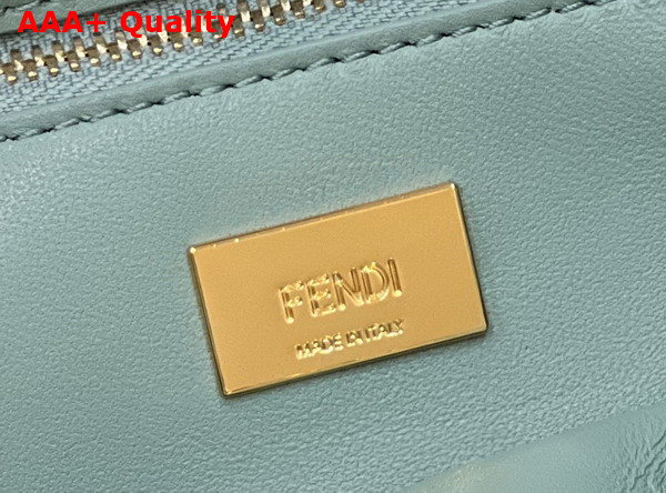 Fendi Peekaboo Mini Handbag in Light Blue Woven Leather Replica