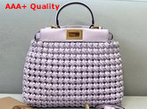 Fendi Peekaboo Mini Lavander Braided Leather Bag Replica