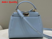 Fendi Peekaboo Mini Light Blue Nappa Leather Bag Replica
