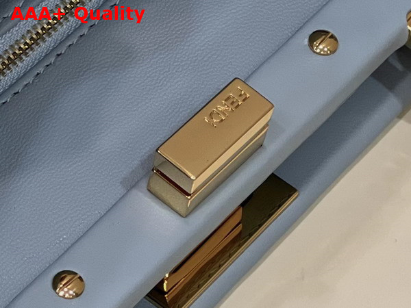 Fendi Peekaboo Mini Light Blue Nappa Leather Bag Replica