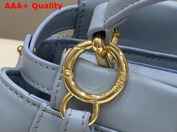 Fendi Peekaboo Mini Light Blue Nappa Leather Bag Replica