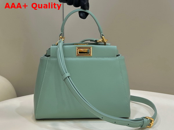 Fendi Peekaboo Mini Light Green Nappa Leather Bag Replica