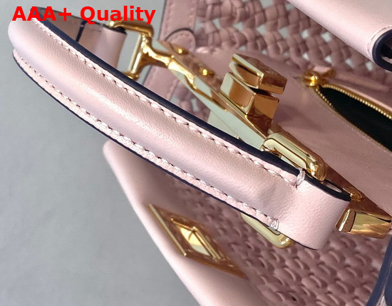 Fendi Peekaboo Mini Pink Braided Leather Bag Replica