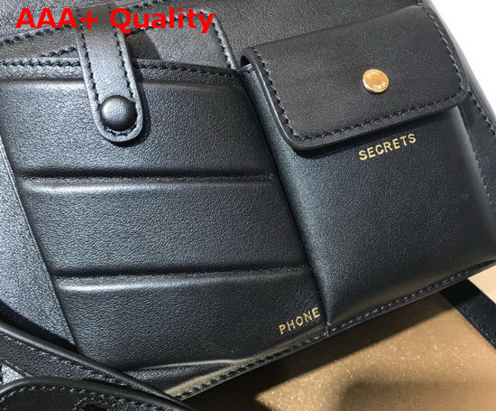 Fendi Peekaboo Mini Pocket Handbag in Black Calf Leather Replica