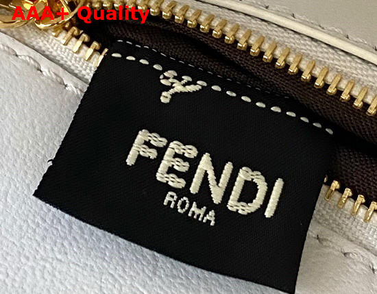 Fendi Peekaboo Mini White Braided Leather Bag Replica