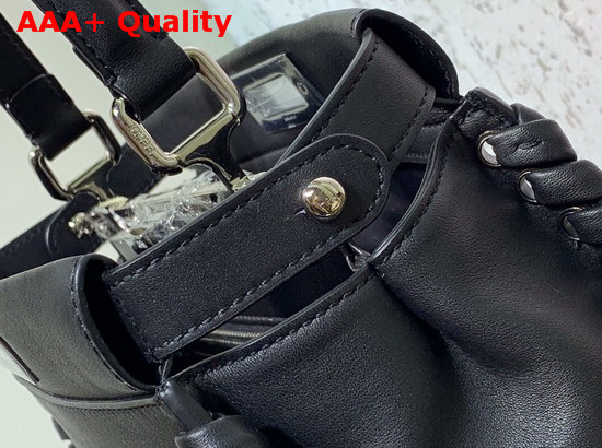 Fendi Peekaboo Regular Handbag in Black Calfskin with a Tone on Tone Weave Along the Edges Replica