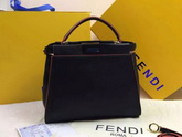 Fendi Peekaboo Regular Handbag in Smooth Black Calfskin for Sale