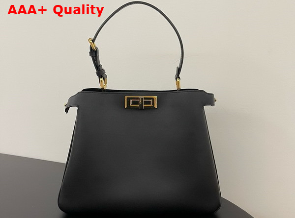 Fendi Peekaboo Soft Medium Black Leather Bag Replica