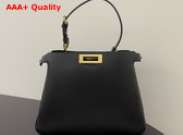 Fendi Peekaboo Soft Medium Black Leather Bag Replica