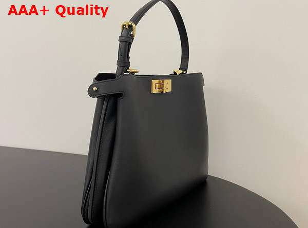 Fendi Peekaboo Soft Medium Black Leather Bag Replica