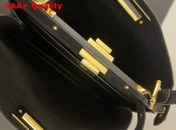 Fendi Peekaboo Soft Medium Black Leather Bag Replica