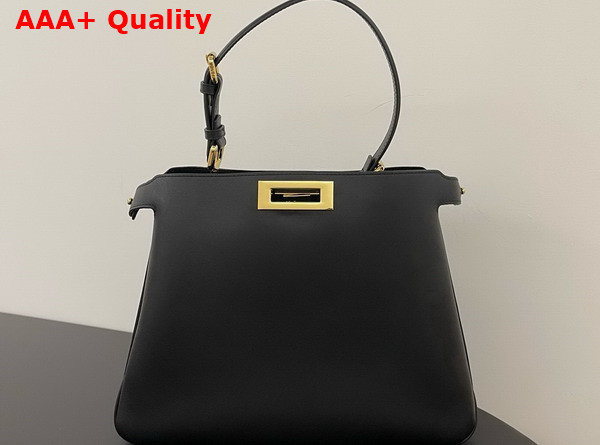 Fendi Peekaboo Soft Medium Black Leather Bag Replica