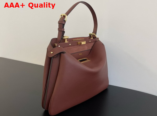 Fendi Peekaboo Soft Medium Brown Leather Bag Replica