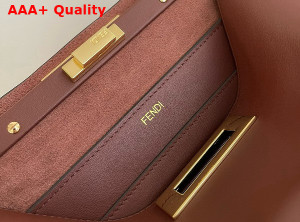 Fendi Peekaboo Soft Medium Brown Leather Bag Replica