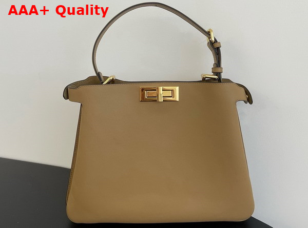 Fendi Peekaboo Soft Medium Cappuccino Colored Leather Bag Replica