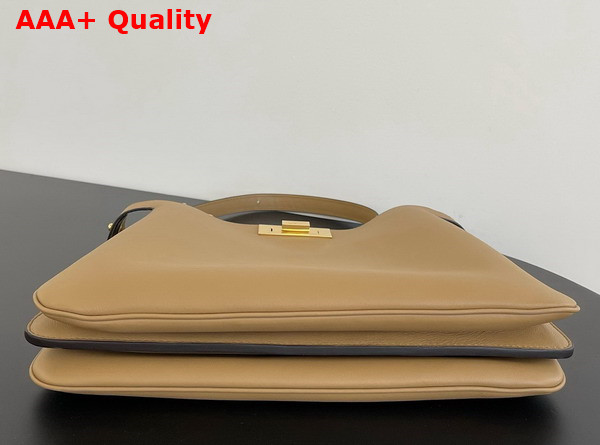 Fendi Peekaboo Soft Medium Cappuccino Colored Leather Bag Replica