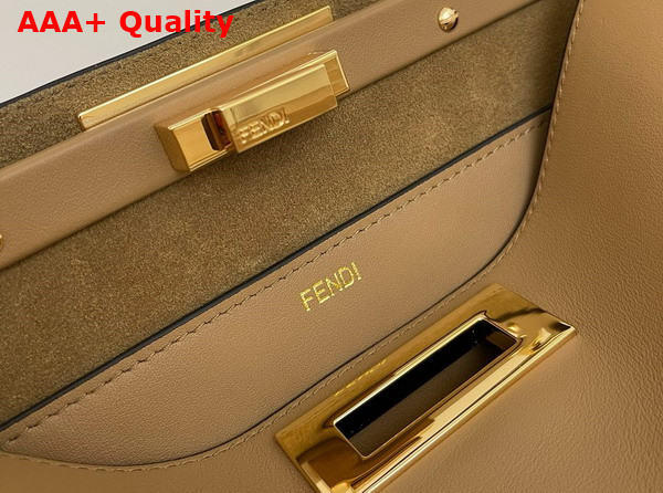 Fendi Peekaboo Soft Medium Cappuccino Colored Leather Bag Replica