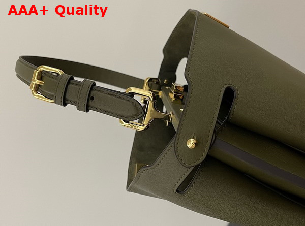 Fendi Peekaboo Soft Medium Dark Green Leather Bag Replica