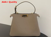 Fendi Peekaboo Soft Medium Dove Gray Leather Bag Replica