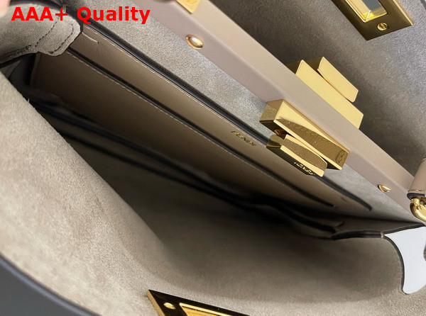 Fendi Peekaboo Soft Medium Dove Gray Leather Bag Replica