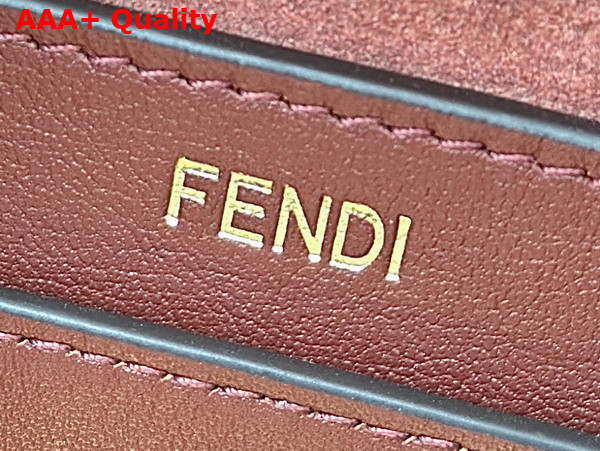 Fendi Peekaboo Soft Small Burgundy Leather Bag Replica