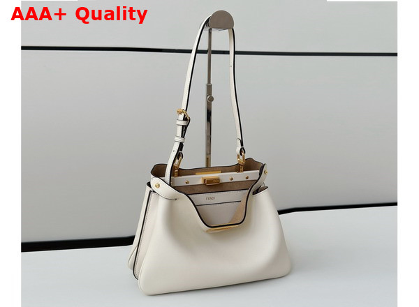 Fendi Peekaboo Soft Small Camellia Leather Bag Replica