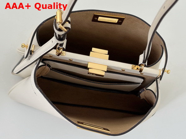 Fendi Peekaboo Soft Small Camellia Leather Bag Replica