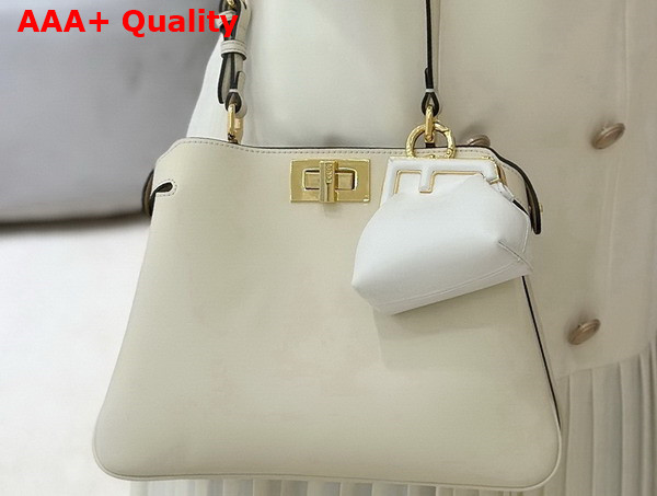 Fendi Peekaboo Soft Small Camellia Leather Bag Replica