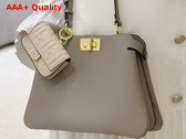 Fendi Peekaboo Soft Small Dove Gray Leather Bag Replica