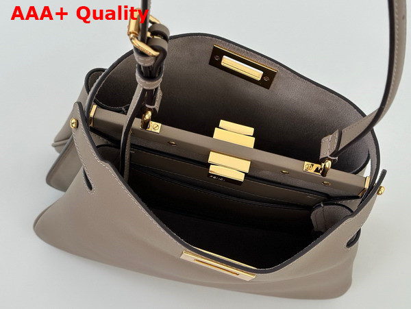 Fendi Peekaboo Soft Small Dove Gray Leather Bag Replica