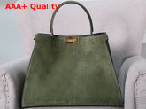 Fendi Peekaboo X Lite Khaki Suede Leather Bag Replica