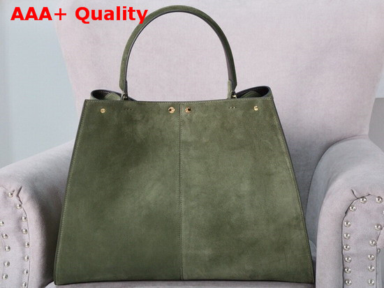 Fendi Peekaboo X Lite Khaki Suede Leather Bag Replica