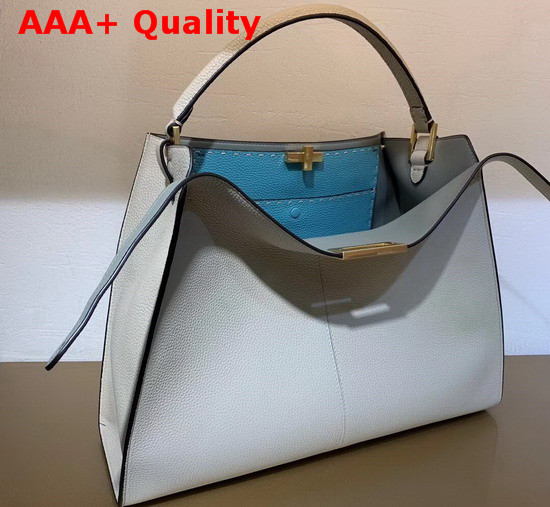 Fendi Peekaboo X Lite Large Handbag in Beige Romano Leather Replica